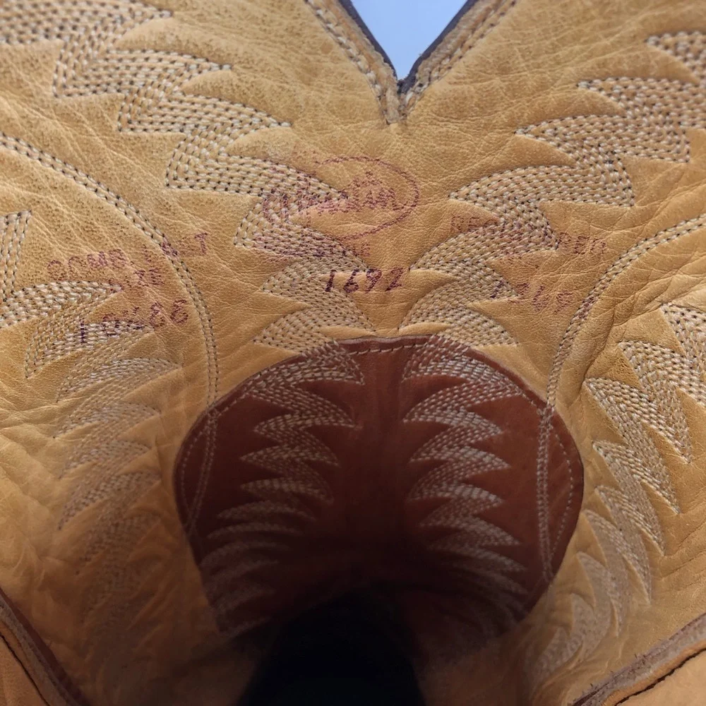 Justin Western Cowboy Honey Leather Boots